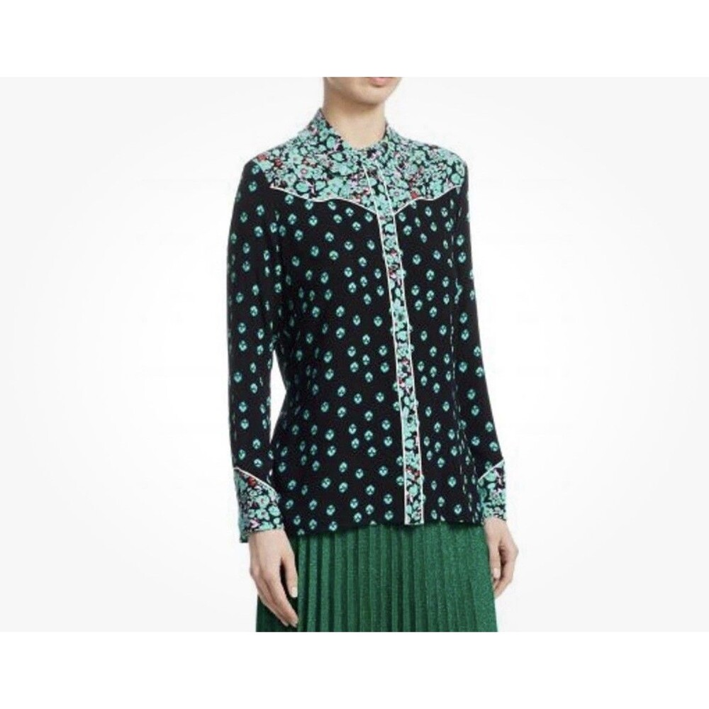 Maje Cimani Floral Print Button Front Blouse Shirt Sz 1 US Small
